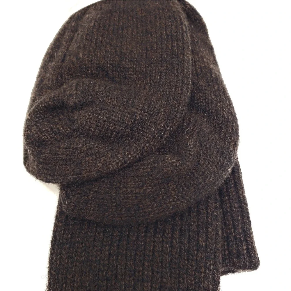 Brown Marl Cashmere Crew Socks Mens Large Garnet Hill Warm Ribbed Pattern Dress‎